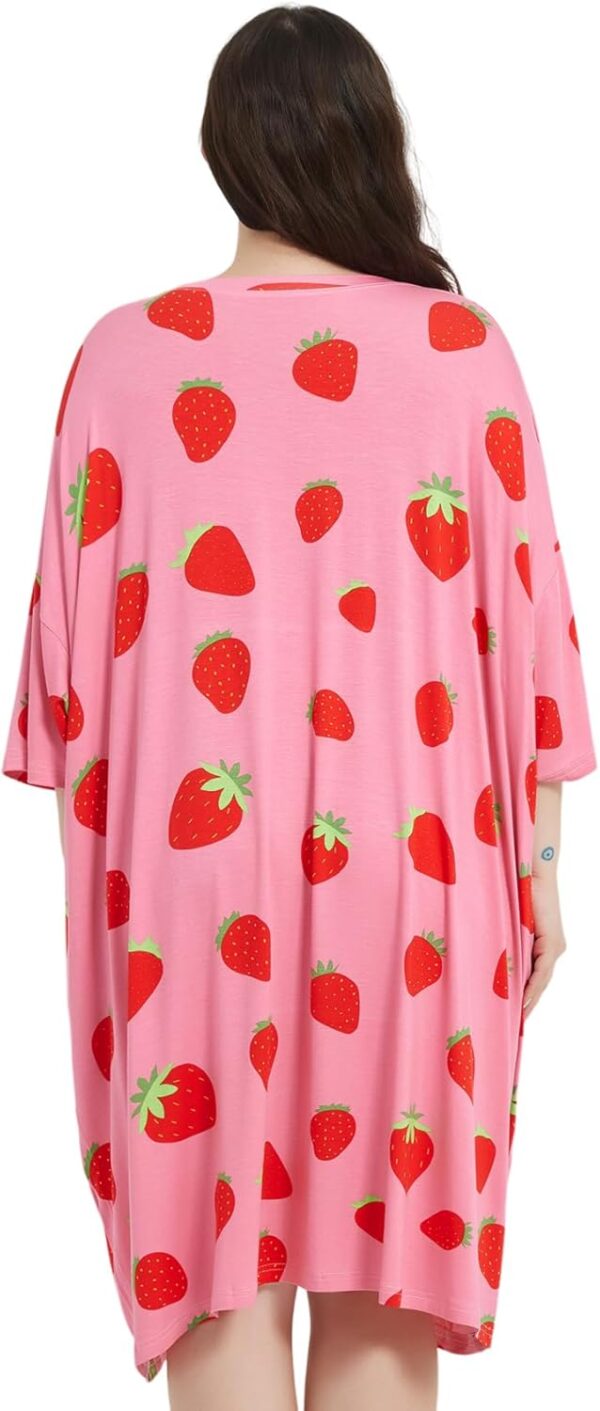 K Plus Size Nightgowns for Women Oversized Sleep Tshirts Dress Short Sleeves Sleepwear With Pocket Fit S-5XL - Image 2