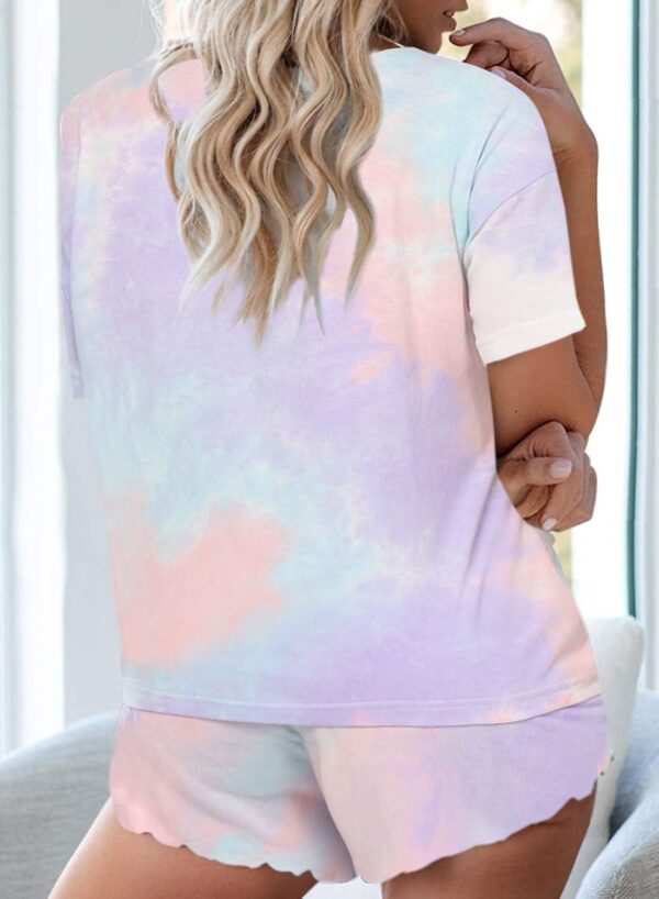 Tie Dye Pajamas Set Women Loungewear Sleepwear 2 Piece PJ Sets - Image 2