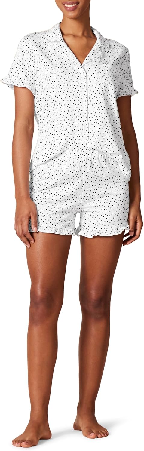 Women Cotton Modal Piped Notch Collar Pajama Set, Comfortable Loungewear (Available in Plus Size)