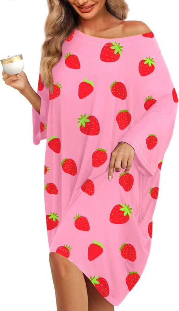 K Plus Size Nightgowns for Women Oversized Sleep Tshirts Dress Short Sleeves Sleepwear With Pocket Fit S-5XL