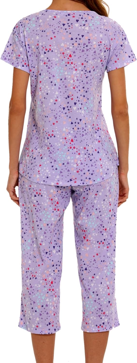 Women Pajama Sets Cotton Summer Pjs Tops with  Pants Sleepwear - Image 2